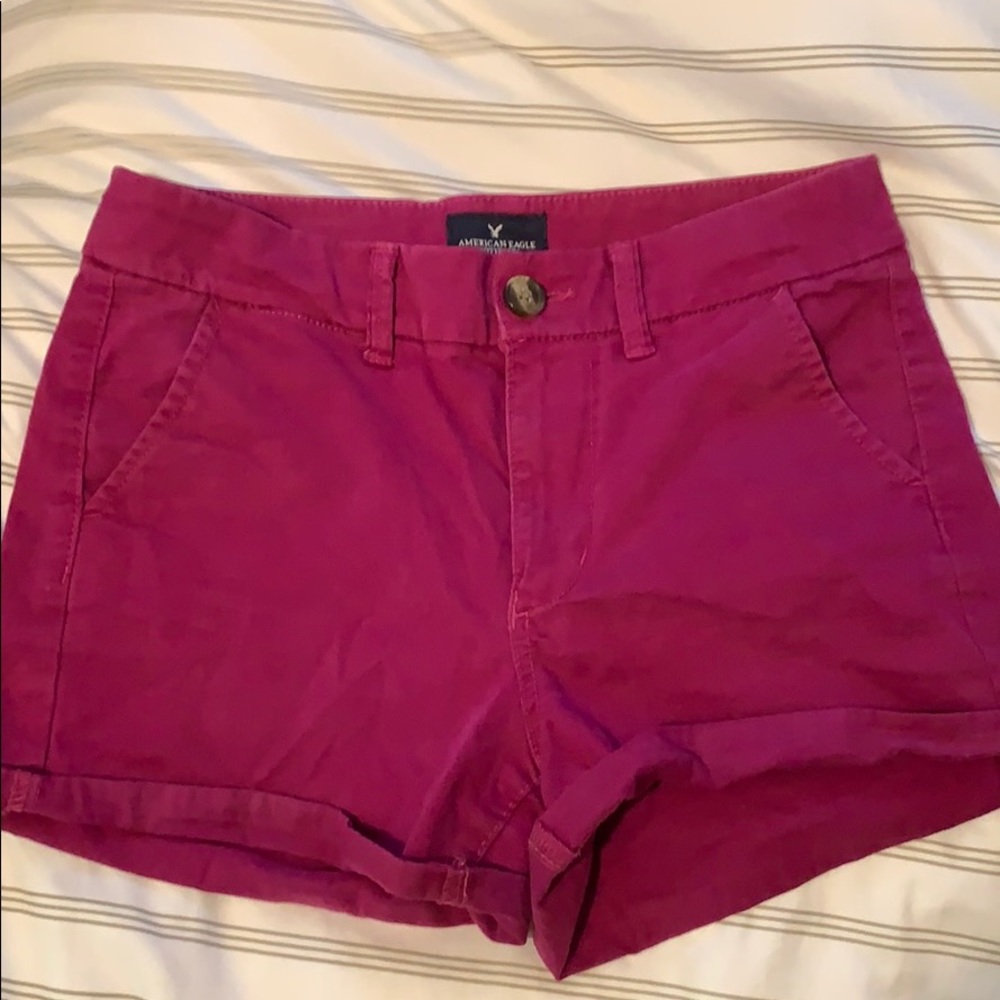 Pink/purple high rise shorts